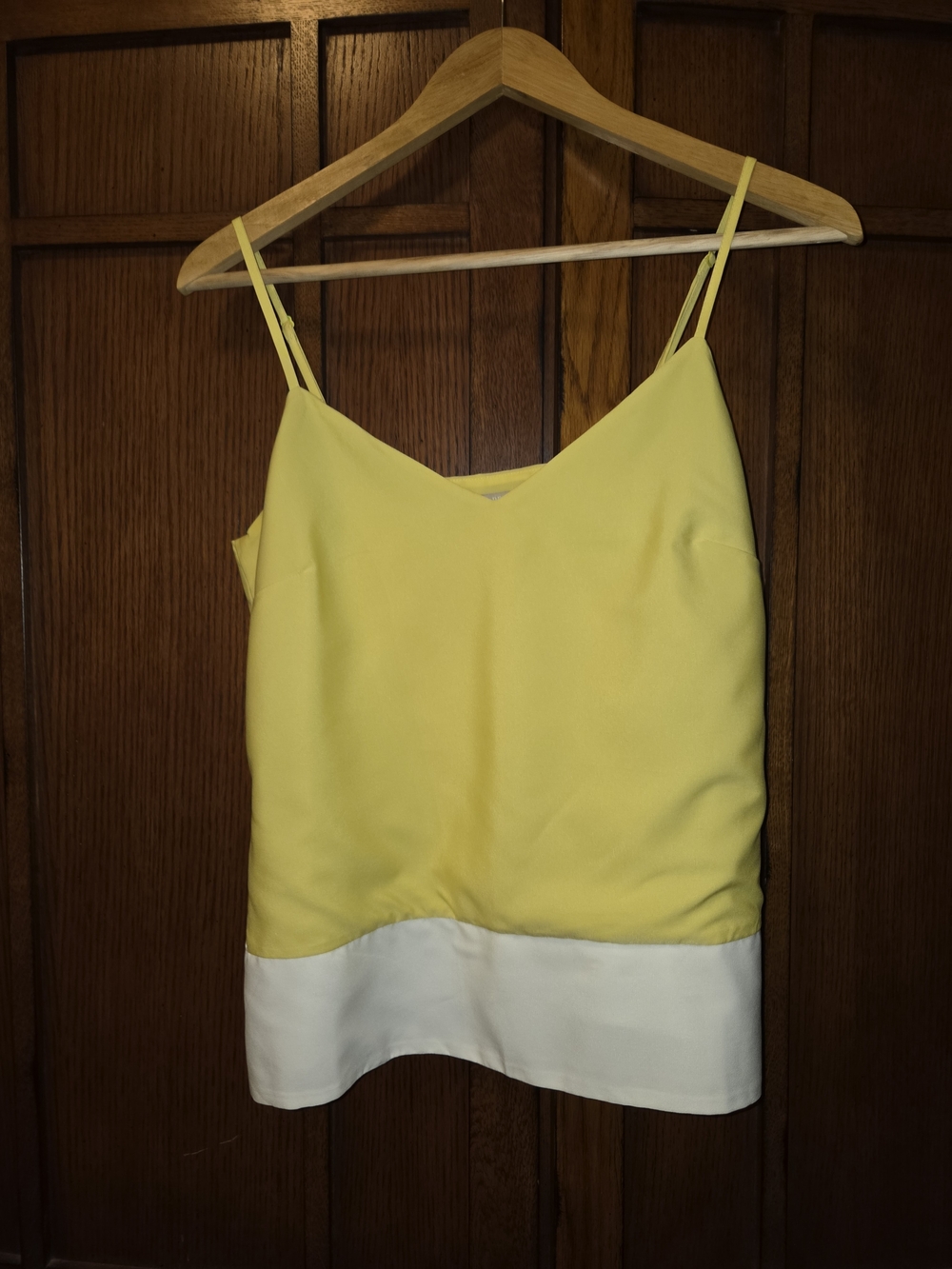 Banana Republic Yellow and White Colorblock Spaghetti Strap Cami